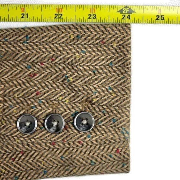 CAbi Herringbone Blazer Size M Brown Speckle Fleck Penny 2 Chest 2 Patch Pockets - Picture 11 of 12